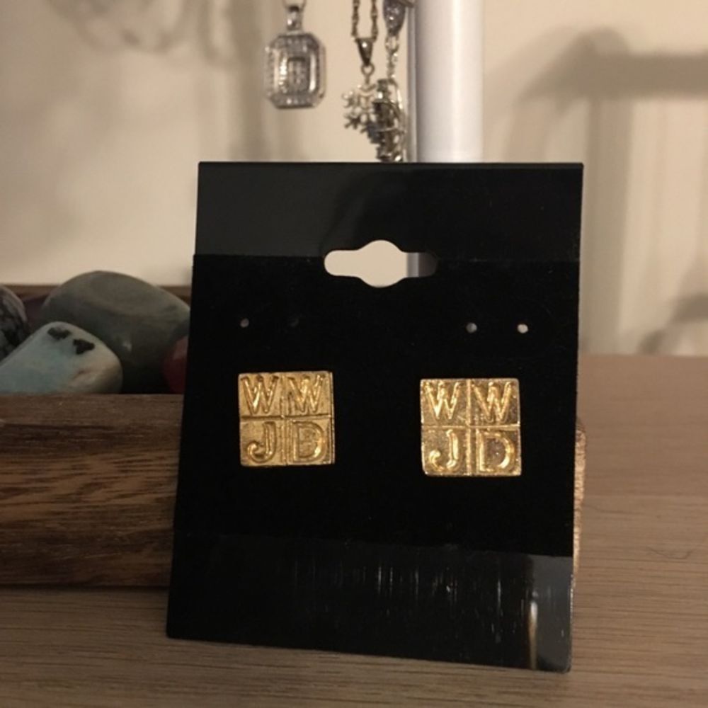 Gold WWJD Earrings